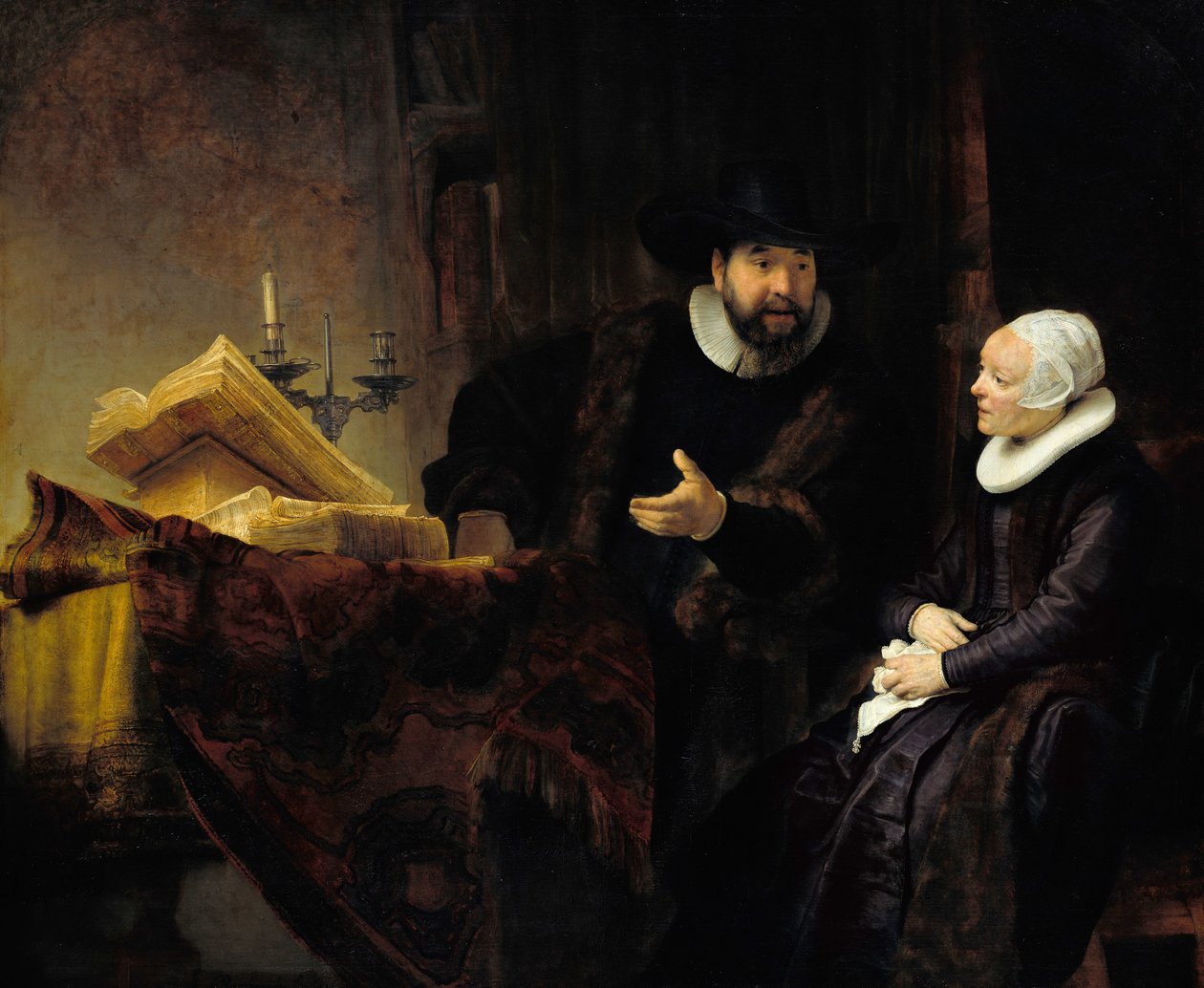 De doopsgezinde predikant Anslo en zijn vrouw door Rembrandt van Rijn