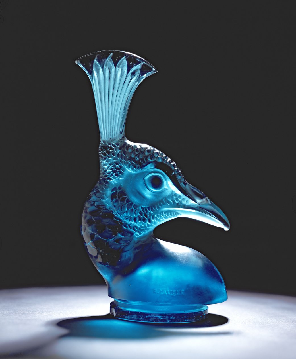 Tete de Paon Turquoise Stopper (glas) door Rene Jules Lalique
