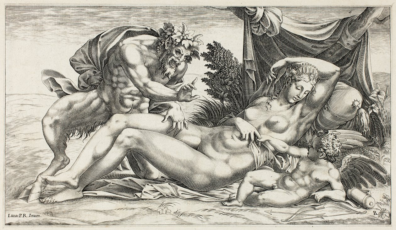 Jupiter en Antiope door Rene Boyvin