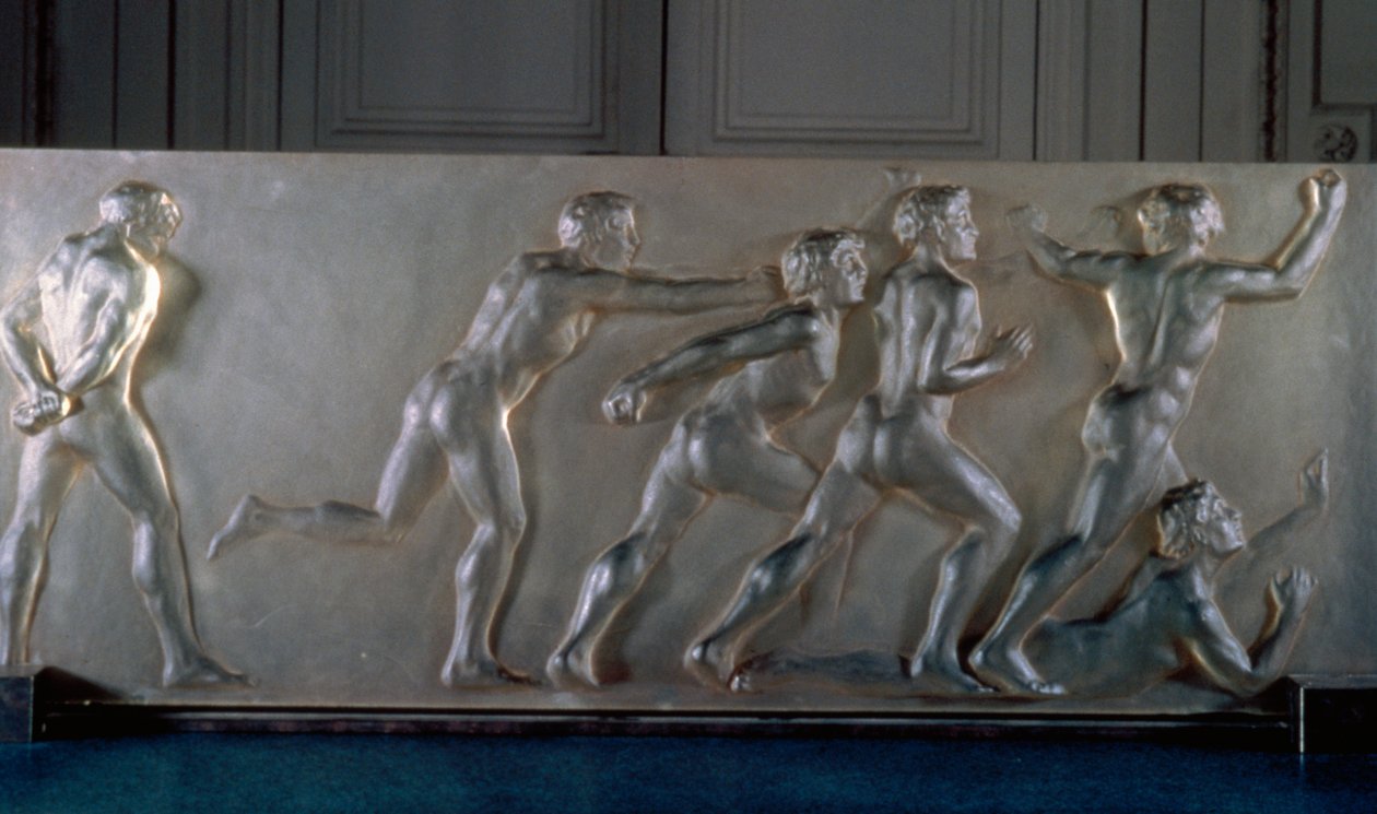 Atletenpaneel in glas door Rene Jules Lalique