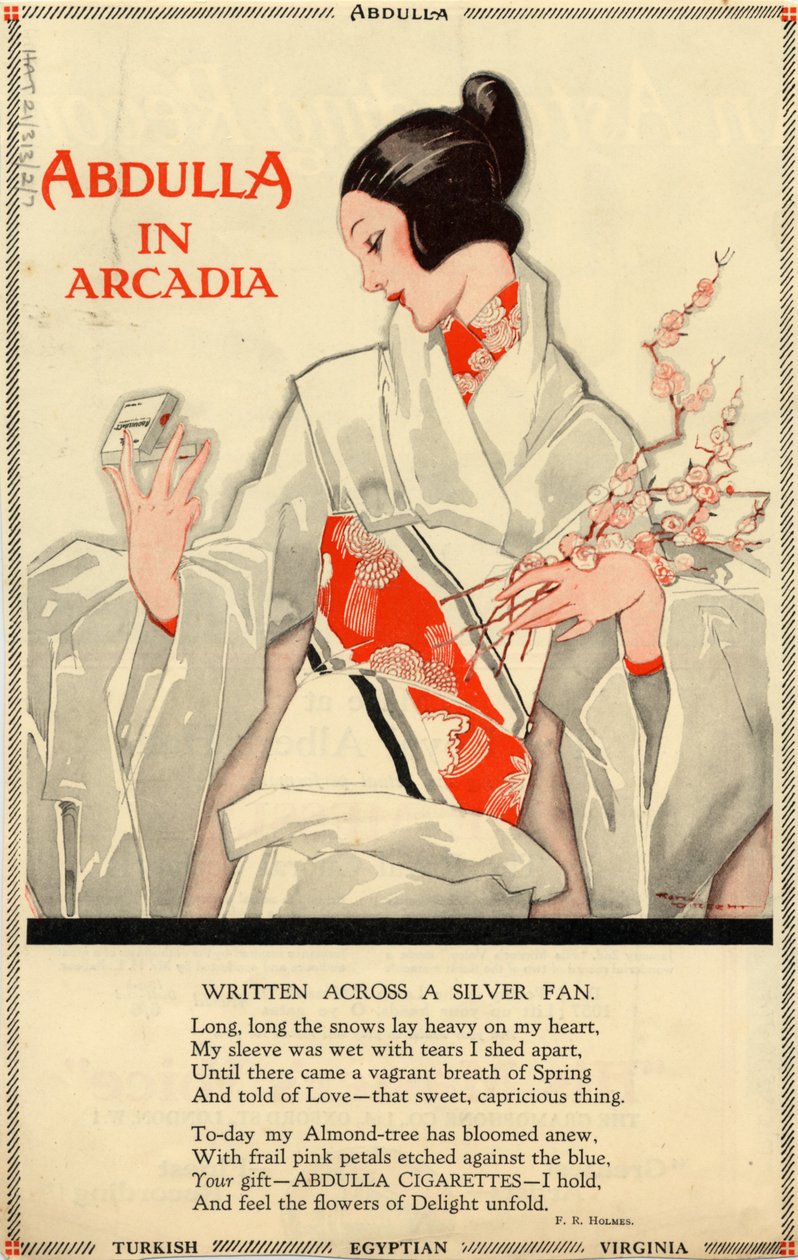 Abdulla sigaretten, 1920s door Rene Vincent
