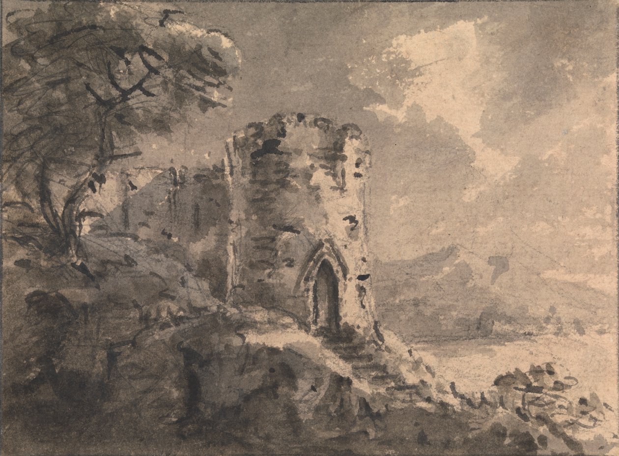 Landschap met een vervallen kasteel door Rev. William Gilpin