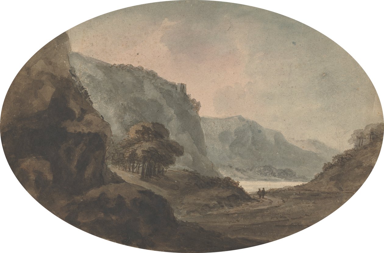 Twee Mannen Wandelen in een Landschap door Rev. William Gilpin