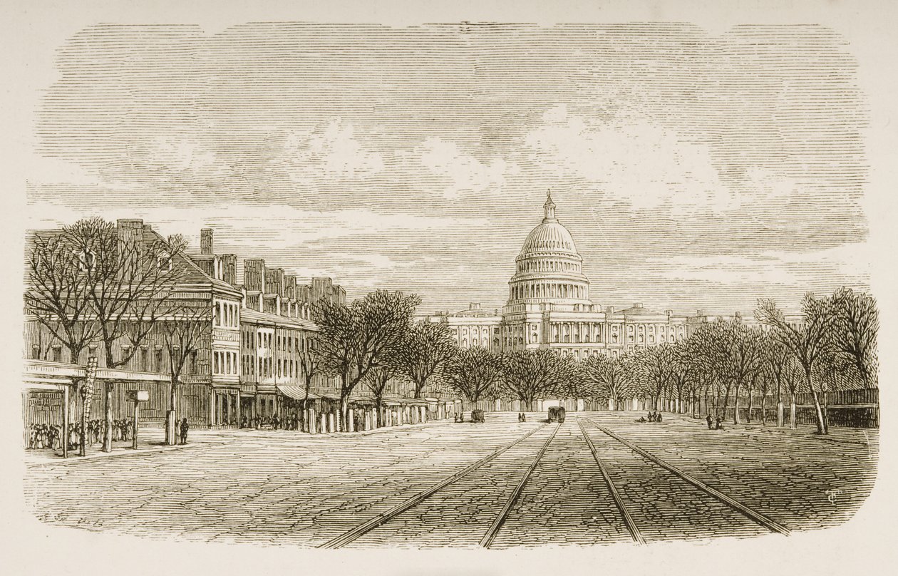 Het Capitoolgebouw, Washington DC, c.1880 door Reverend Samuel Manning