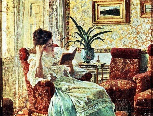 Vrouw die leest door Ricardo Lopez Cabrera