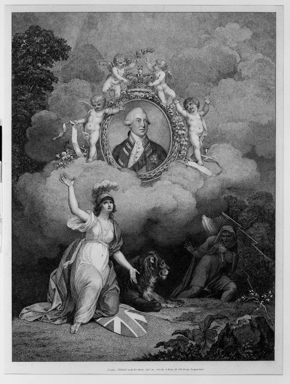 Koning George III (1738-1820), gegraveerd door Francis Bartolozzi, 1802 door Richard Corbould