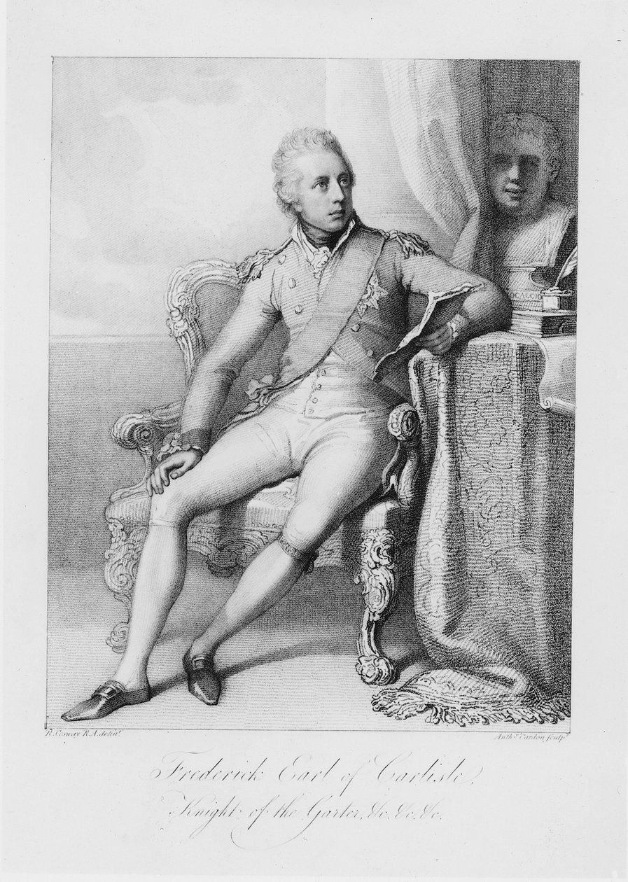 Frederick Graaf van Carlisle, Ridder van de Kousenband, c.1800 (stippelgravure) door Richard Cosway