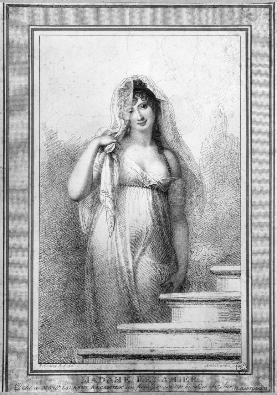 Madame Recamier, gegraveerd door Antoine of Anthony Cardon, 1804 door Richard Cosway
