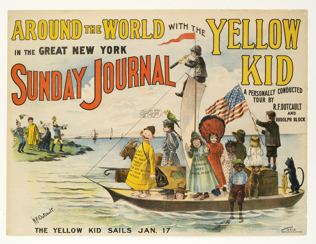 Rond de Wereld met de Gele Kid, 1897 door Richard Felton Outcault