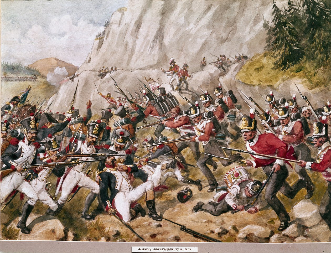 Busaco, 27 september 1810, c.1900 door Richard Simkin