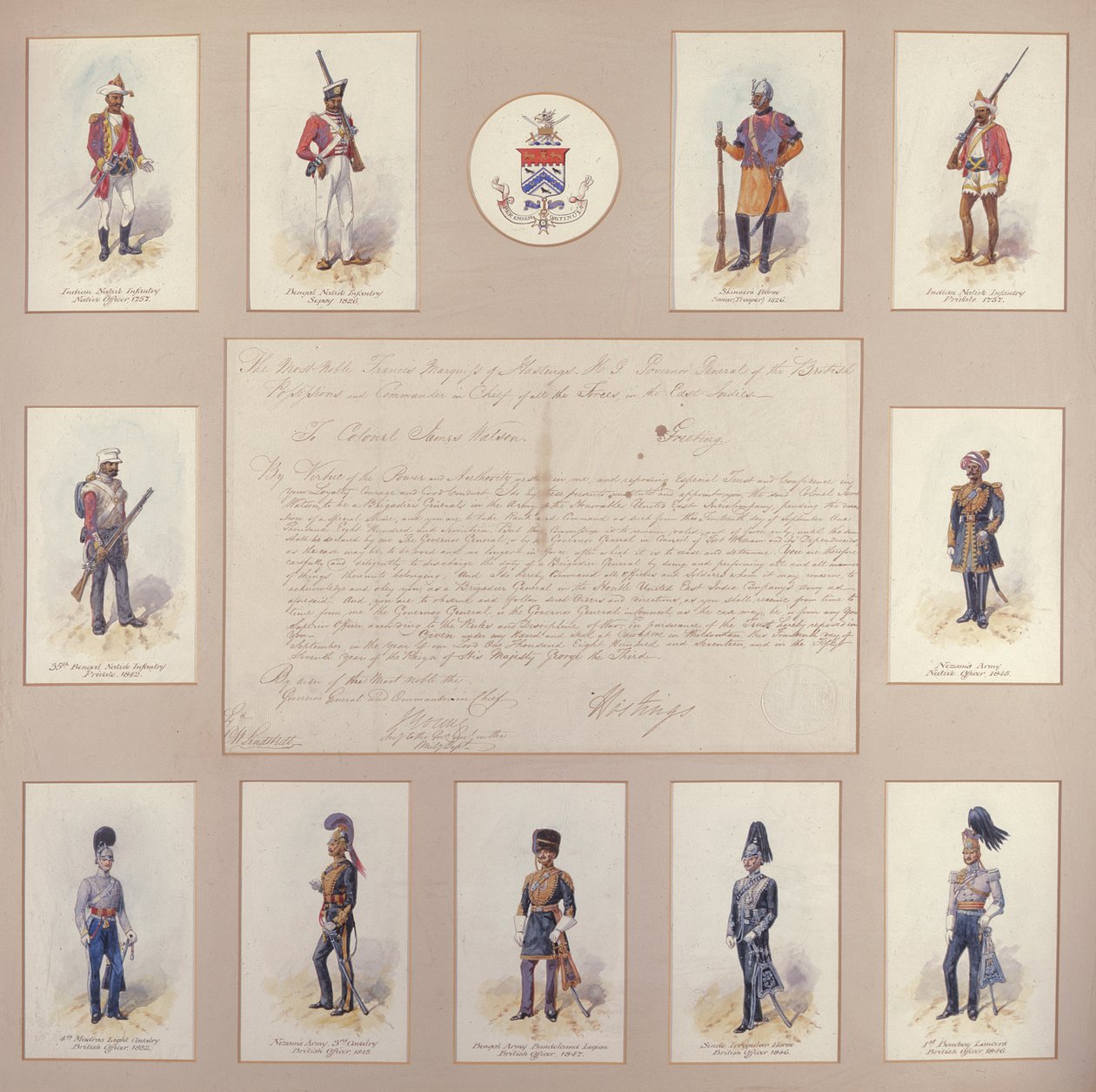 Militaire uniformen van het Britse en Indiase leger door Richard Simkin