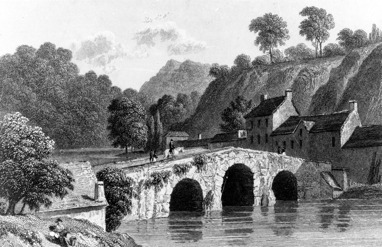 Glenmire Bridge, nabij Cork, gegraveerd door E. Finden, 1832 door Richard Westall