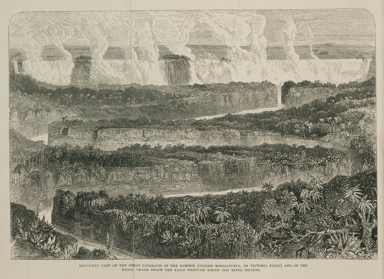 Victoria Falls, Afrika, c 1855 door John Pardon