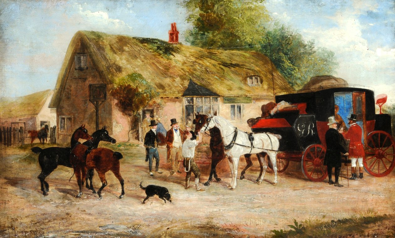 Koetsscene, c.1875 door Richard Dodd Widdas