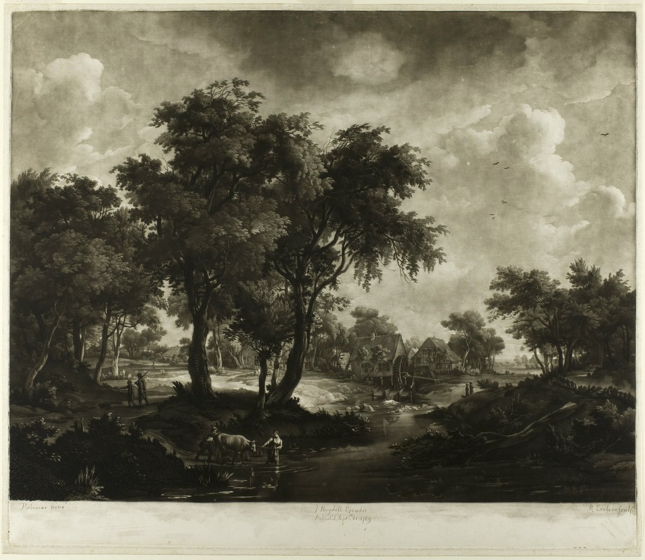 Rivier- en landelijke scène door Richard Earlom