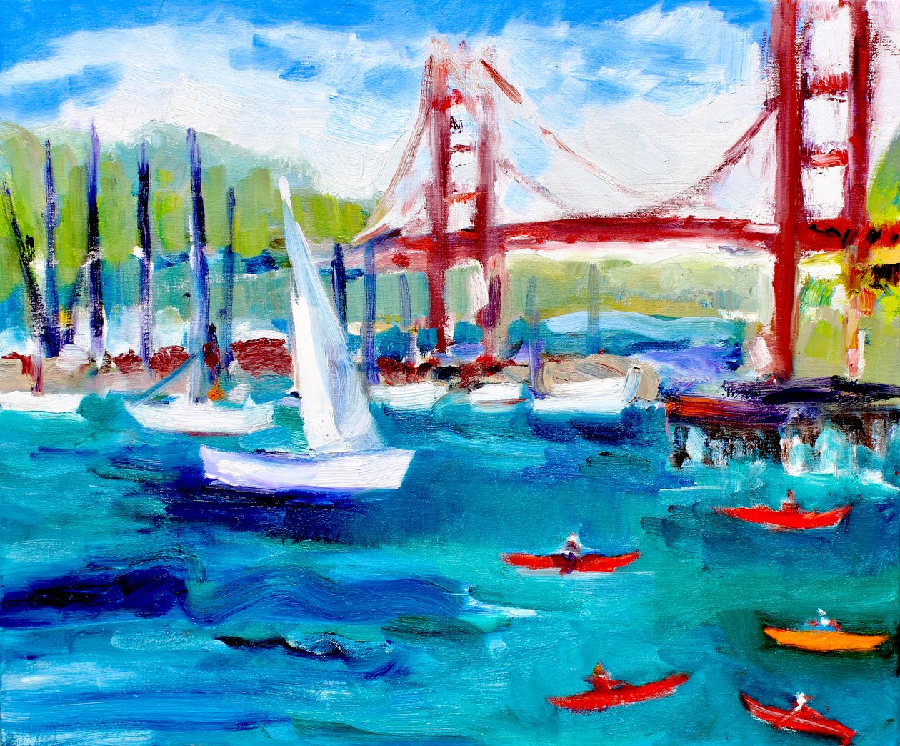 Golden Gate Bridge in Mist, 2019 door Richard Fox