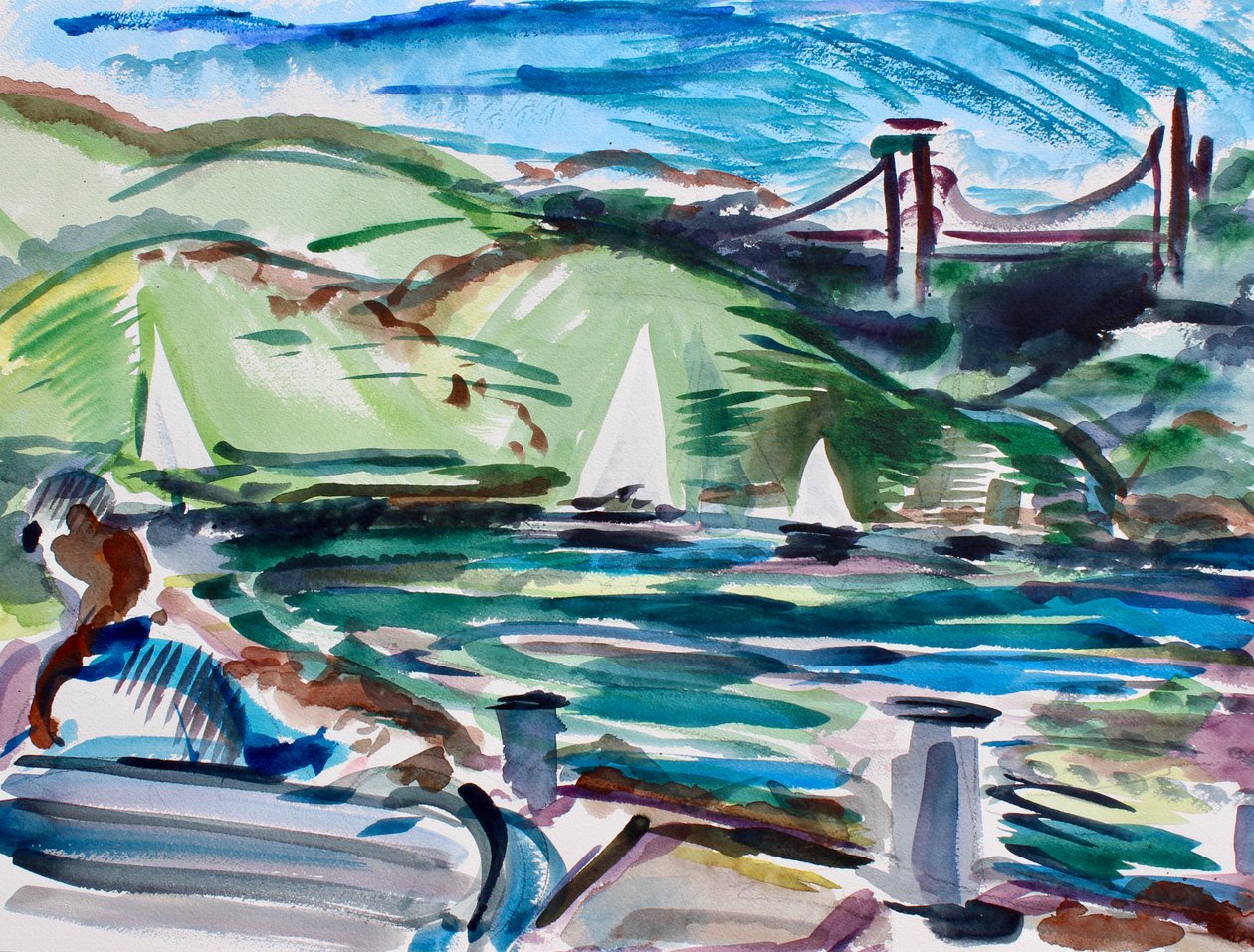 Zeilboten, Tiburon, 2017 door Richard Fox