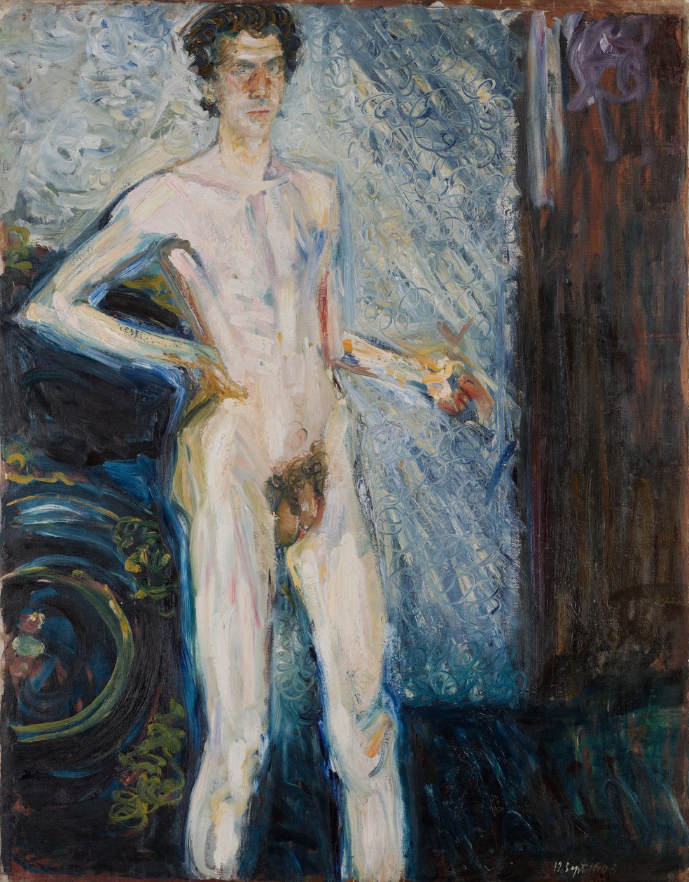 Naakt Zelfportret met Palet, 1908 door Richard Gerstl