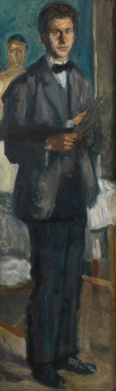 Zelfportret met een palet door Richard Gerstl