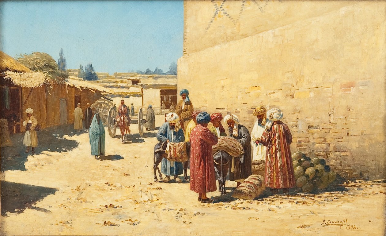 Straatverkoop in Centraal-Azië, 1902 door Richard Karl Sommer
