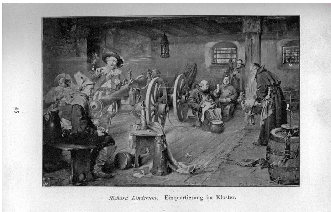 Inkwartiering in het klooster door Richard Linderum