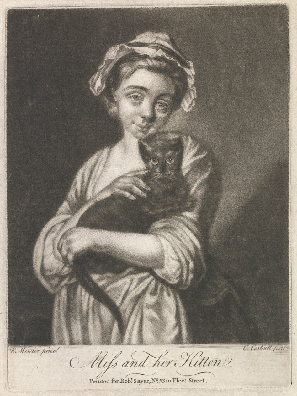 Meisje en haar Katje (Landelijk Leven) door Richard Purcell