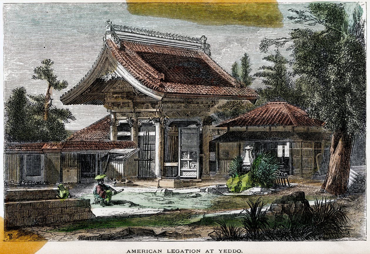 Amerikaanse legatie in Yeddo Edo, Japan, 19e eeuw door Richardson