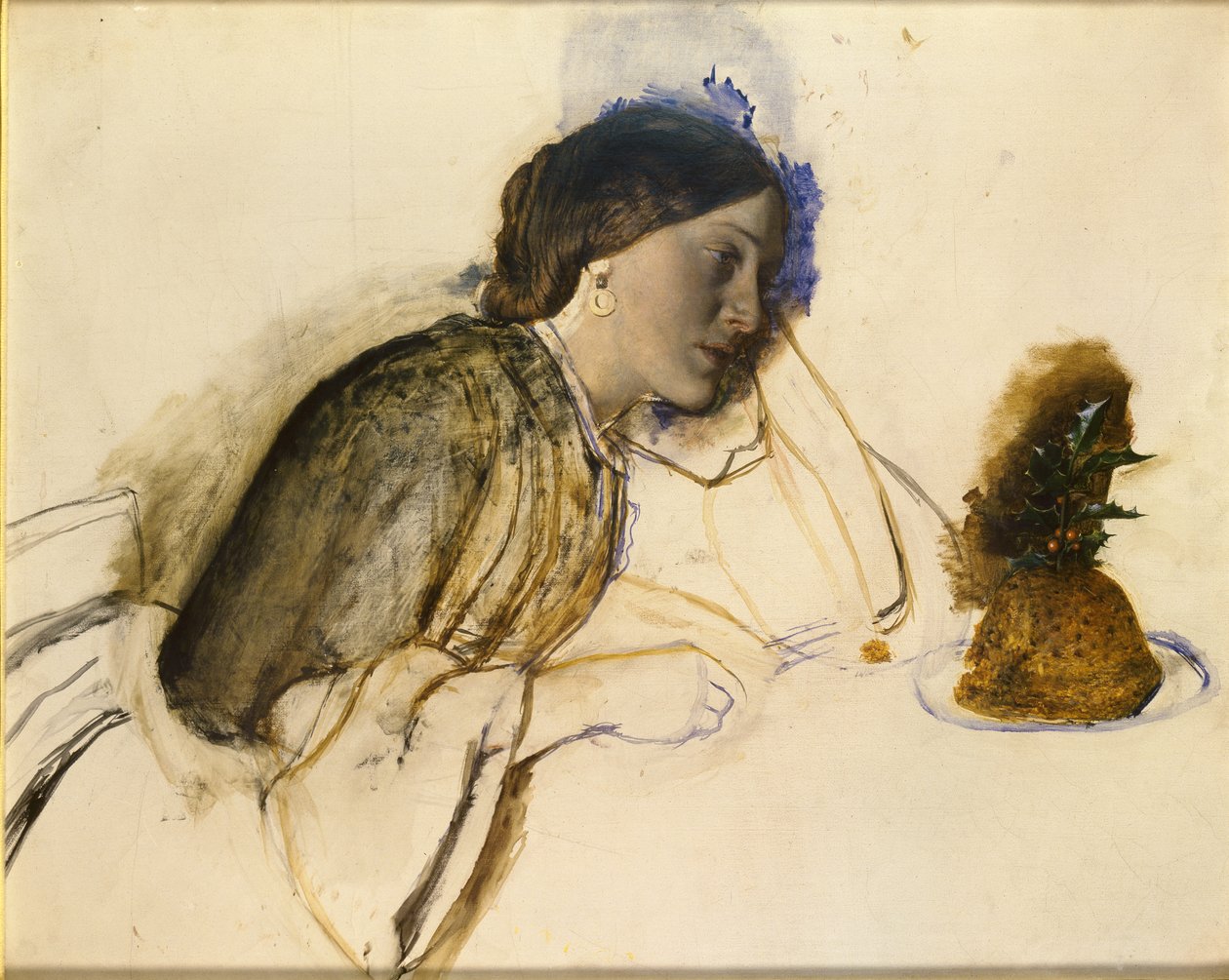 Het kerstmaal van de arme actrice, 19e eeuw door Robert Braithwaite Martineau