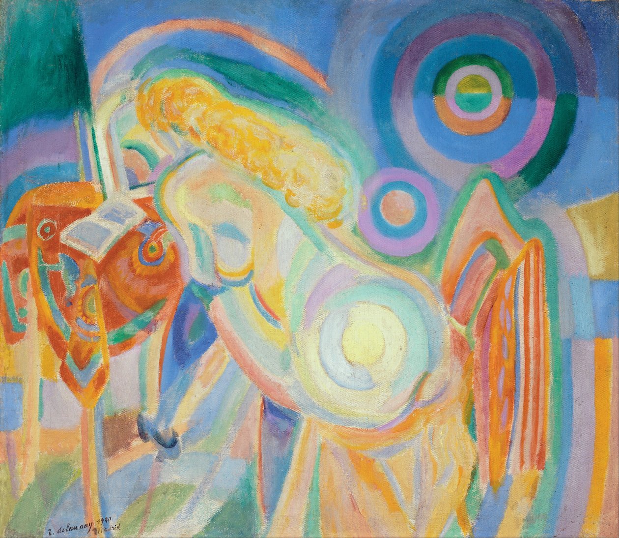 Naakte vrouw lezend door Robert Delaunay