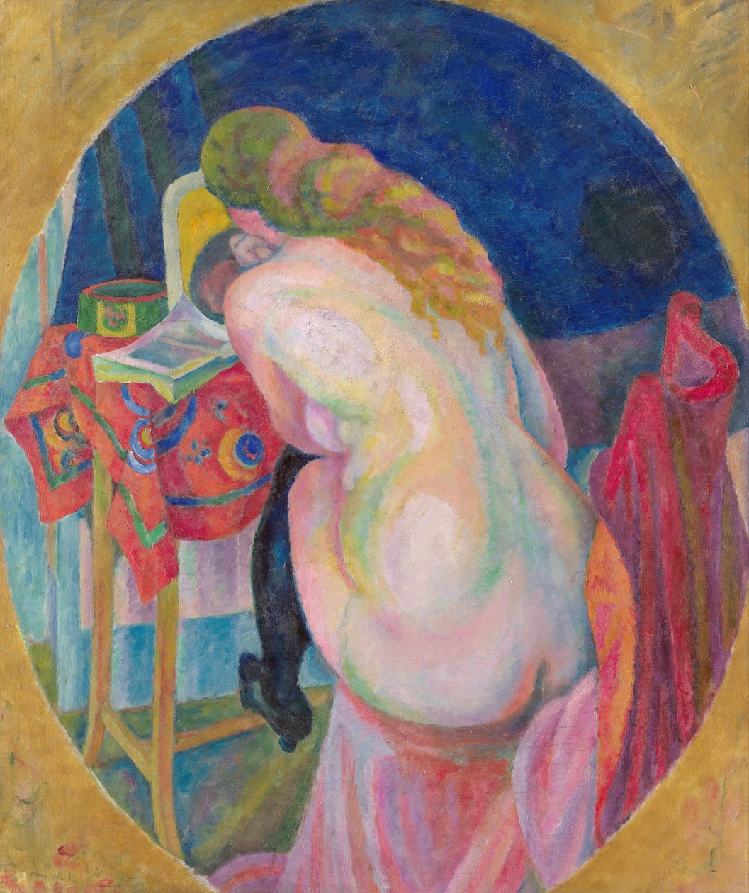 Naakte vrouw lezend door Robert Delaunay