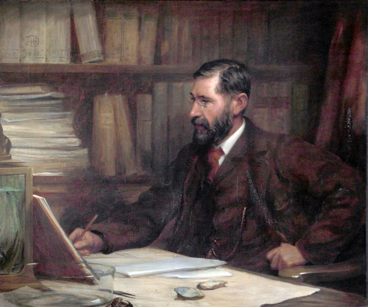 Professor Sir William Abbot Herdman, 1905 door Robert Duddingstone Herdman