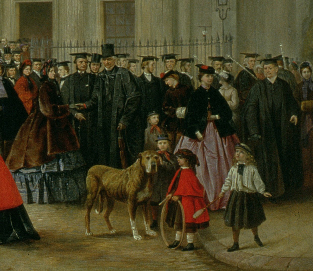 Graadceremonie in Cambridge in 1863 (detail) door Robert Farren