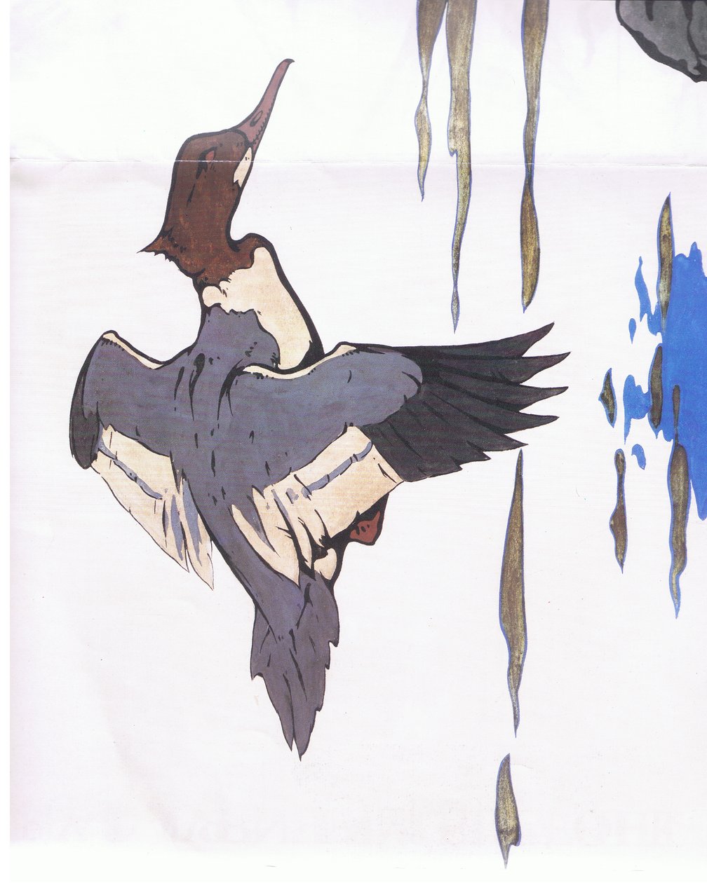 Zaagbek in vlucht door Robert George Talbot Kelly