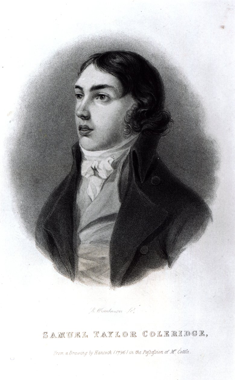 Portret van Samuel Taylor Coleridge (1772-1834) als jonge man door Robert Hancock