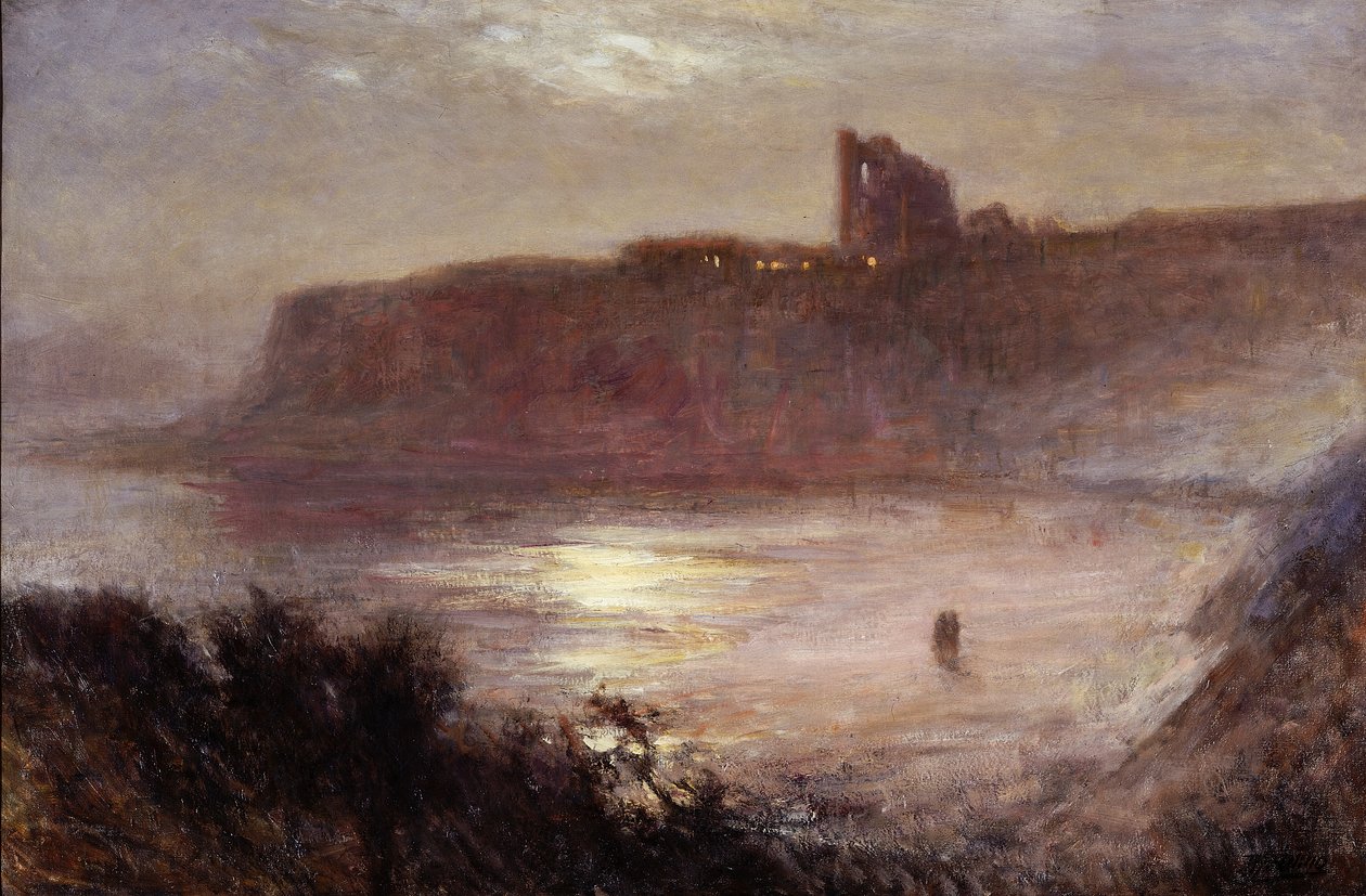 Maanlicht - Tynemouth Priory, ca. 1922 door Robert Jobling