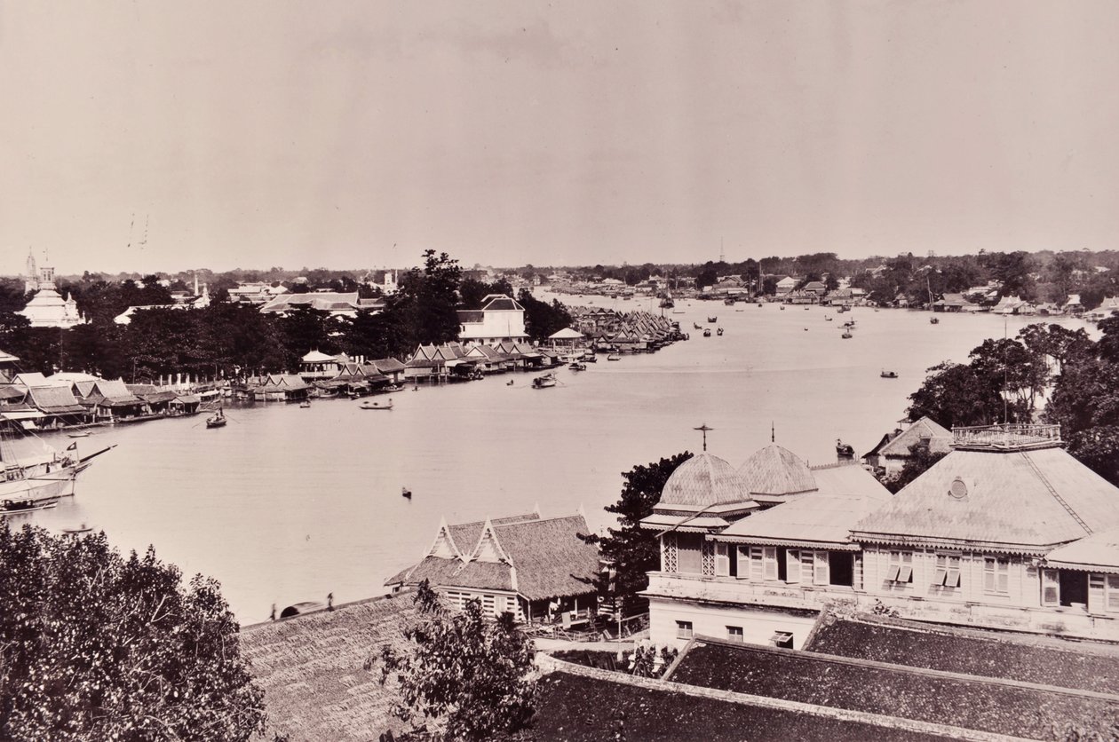 Uitzicht op de Chao Phraya-rivier in Bangkok door Robert Lenz