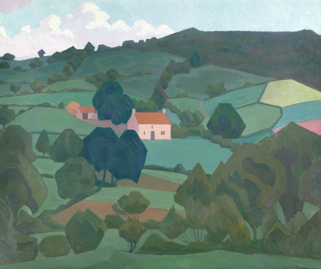 Burford Farm, Devon, 1918 door Robert Polhill Bevan