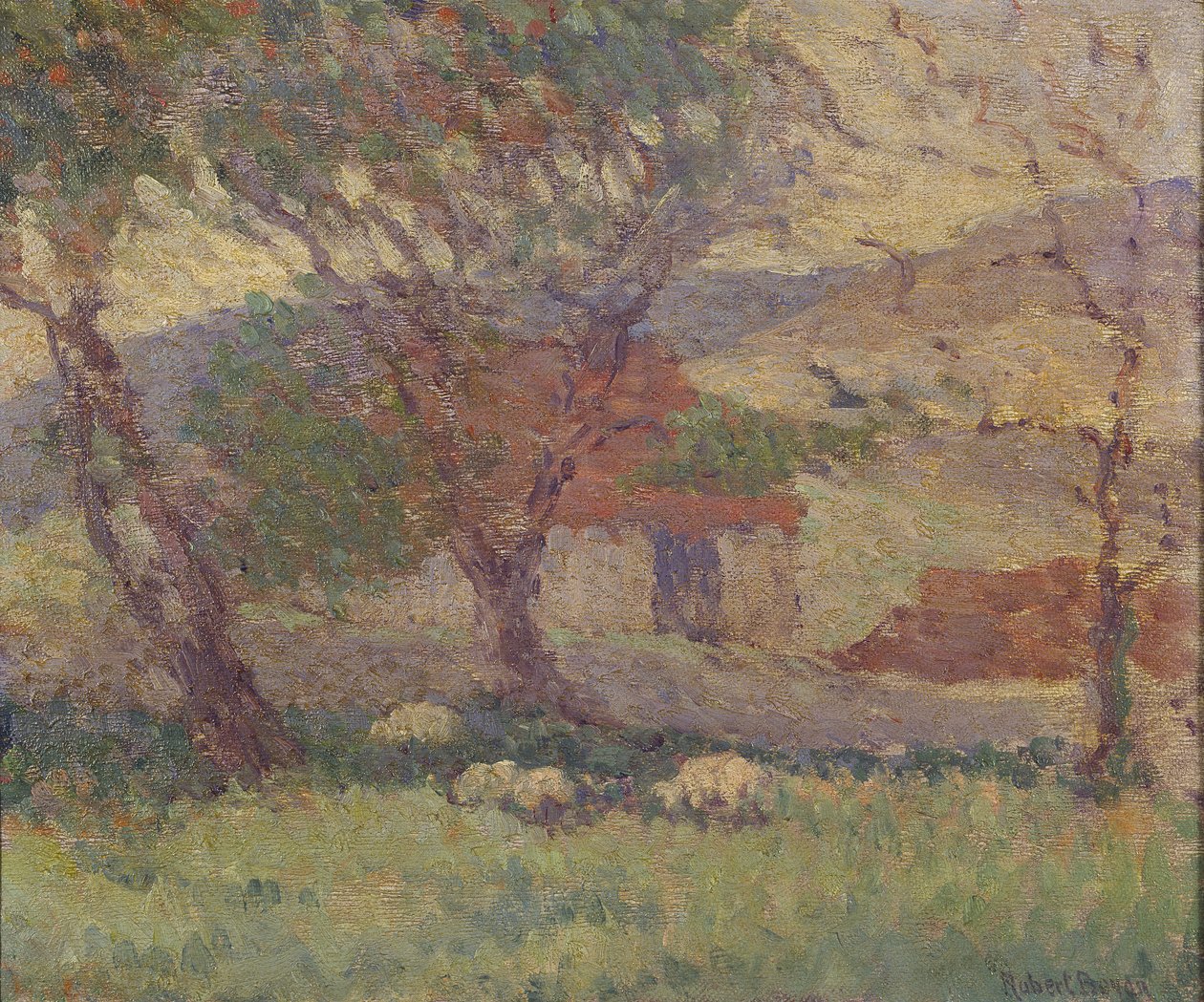 In de Downs bij Lewes, 1906 door Robert Polhill Bevan