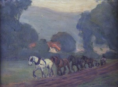 Het vierspan, ca. 1906 door Robert Polhill Bevan