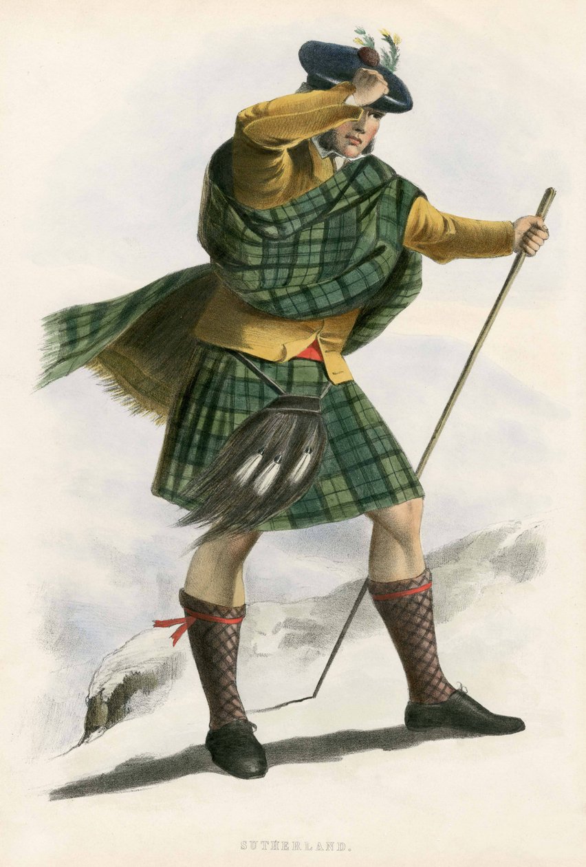 Sutherland, uit The Clans of the Scottish Highlands, uitgegeven 1845 door Robert Ronald McIan