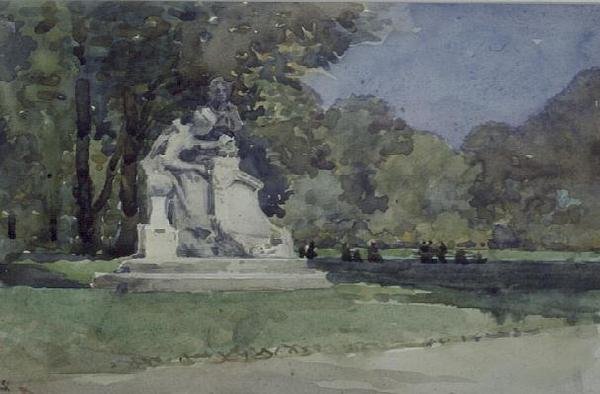 Uitzicht in de Luxemburgse Tuinen, Parijs door Robert Weir Allan