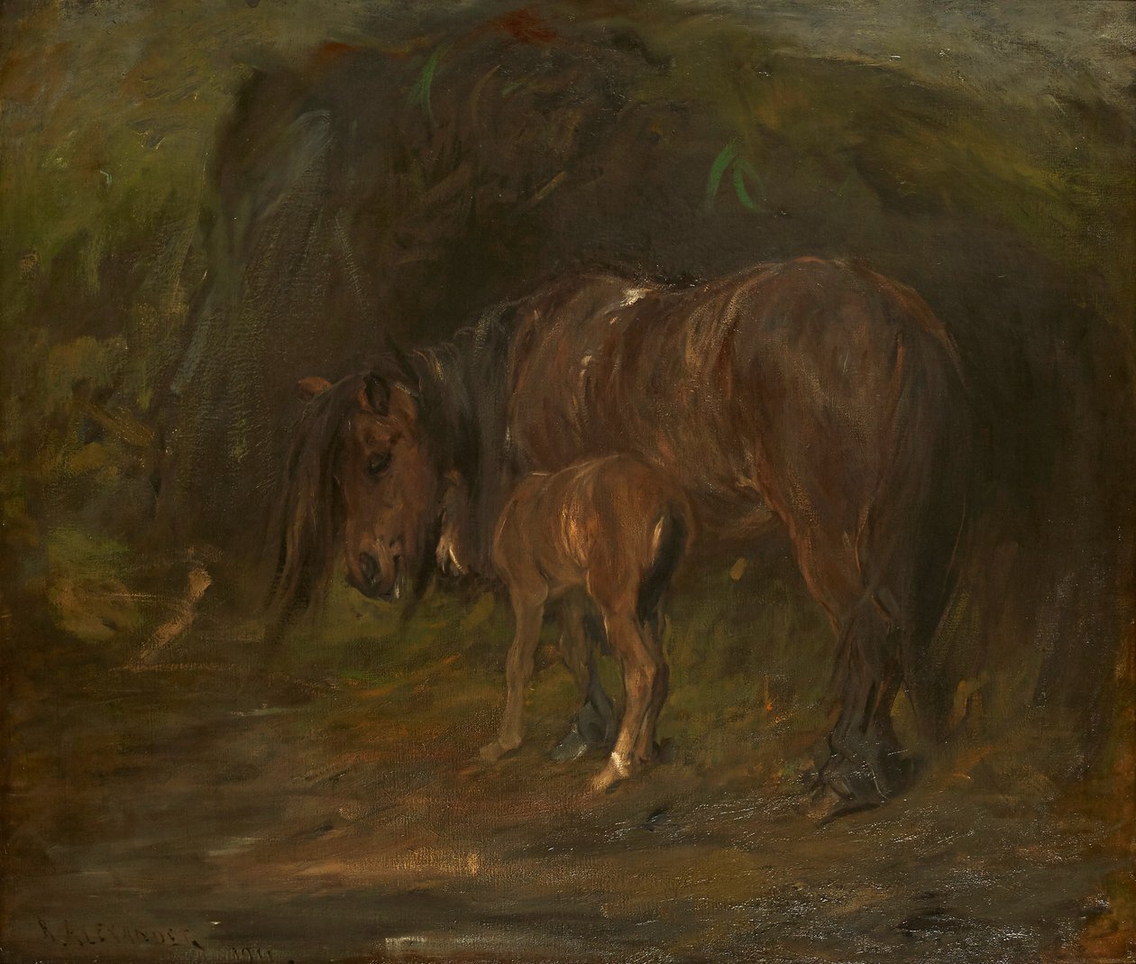 Merrie en veulen door Robert Alexander