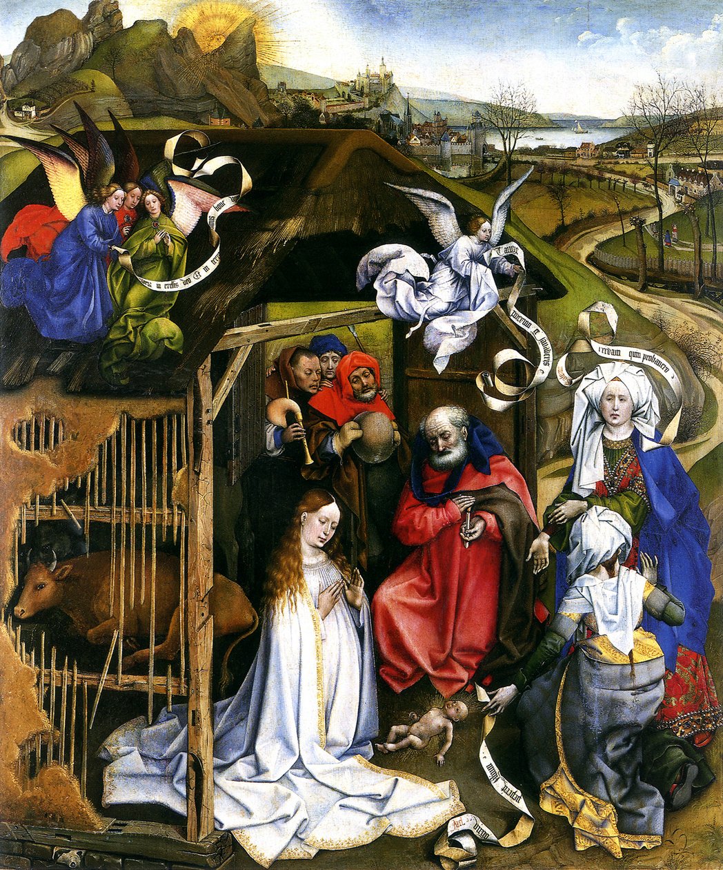 Geboorte, ca. 1425 door Robert Campin