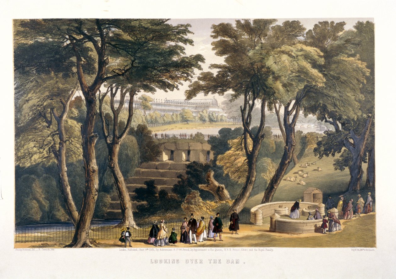 Kijkend over de dam, 1851 door Robert Carrick
