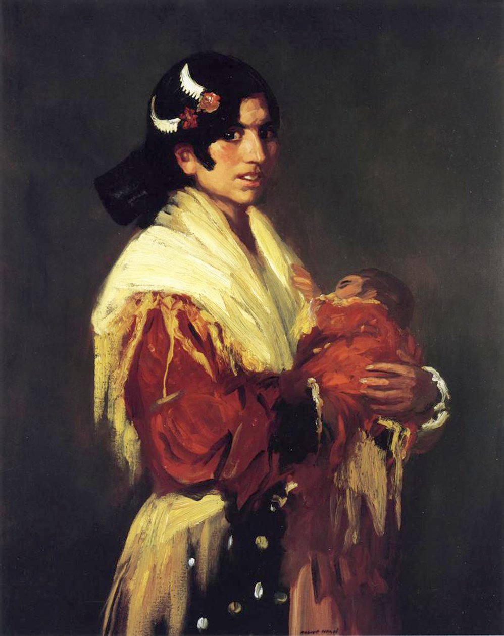 Zigeunerin en haar Baby, 1906 door Robert Cozad Henri