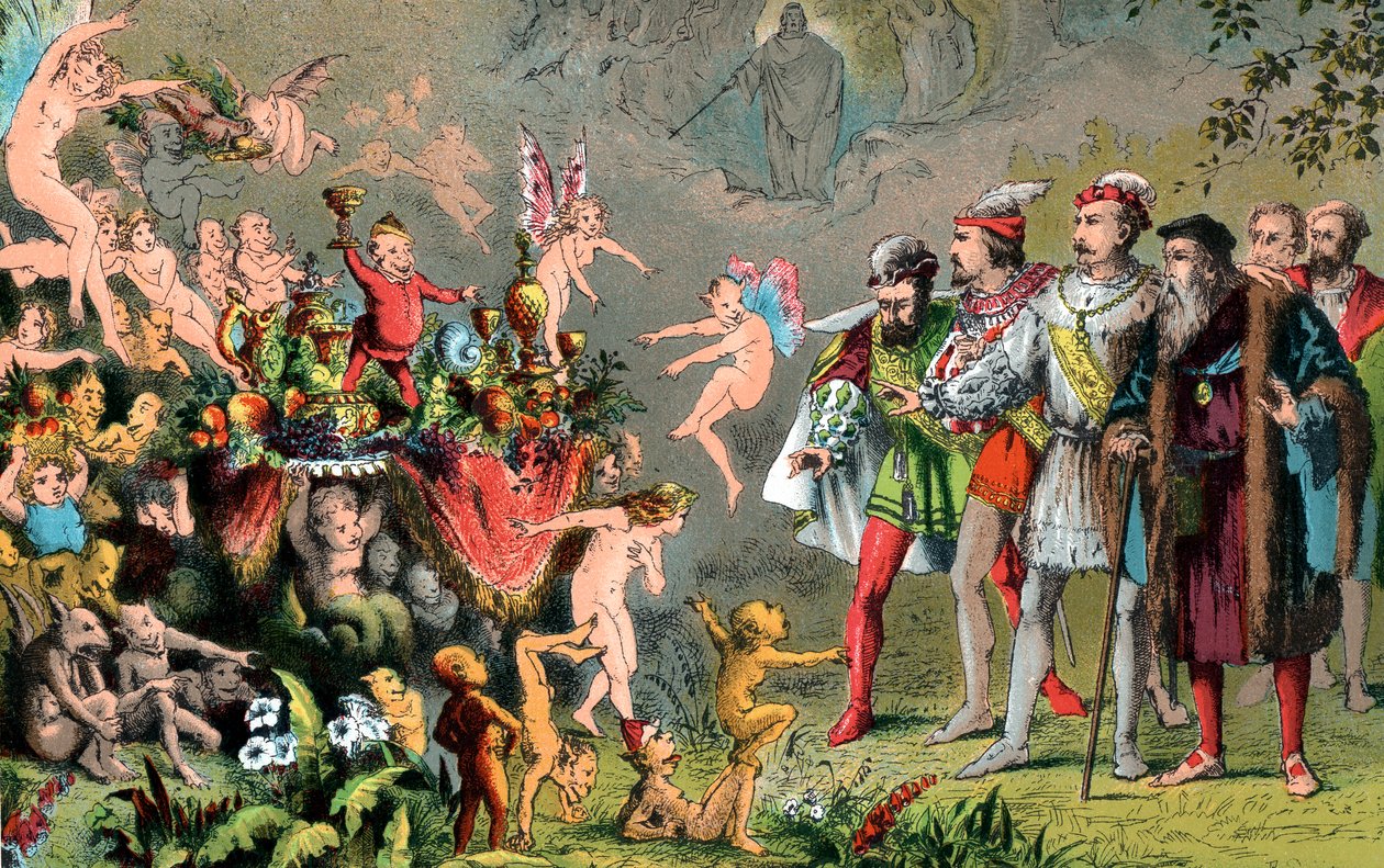 Scène uit Shakespeares De Storm, 1856-1858 door Robert Dudley