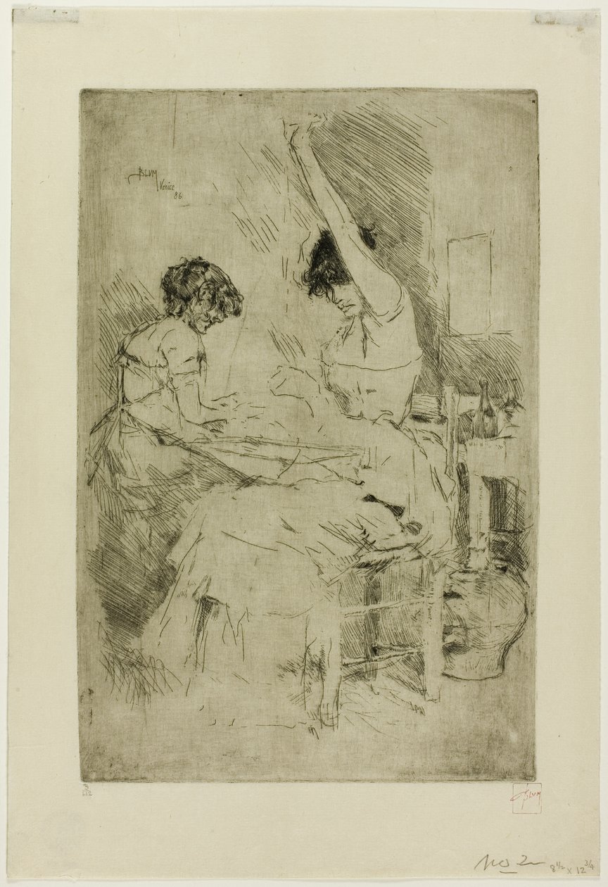 Kralenrijgers, Venetië door Robert Frederick Blum