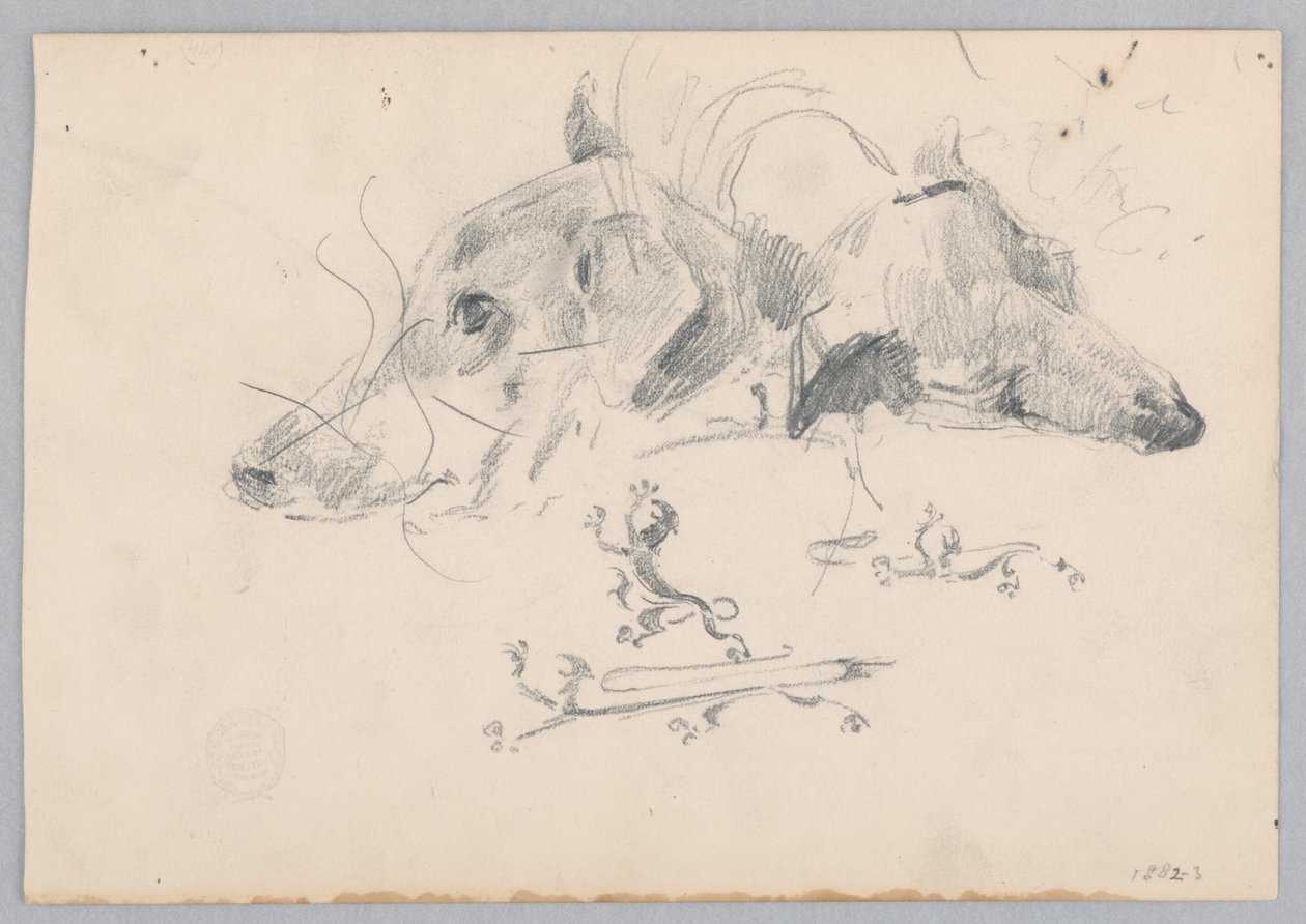 Hond en leeuw door Robert Frederick Blum