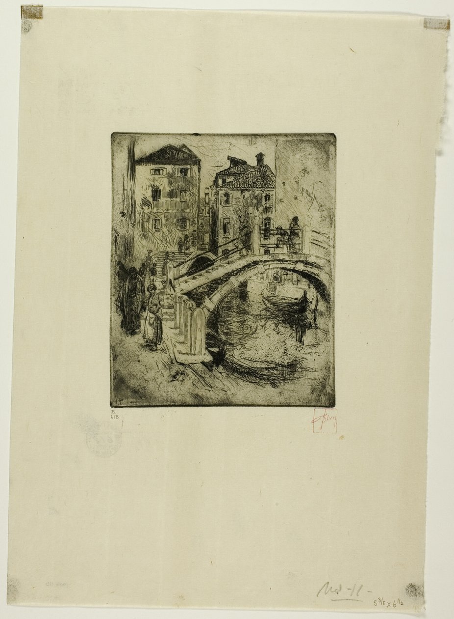 Venetiaans kanaal en bruggen door Robert Frederick Blum
