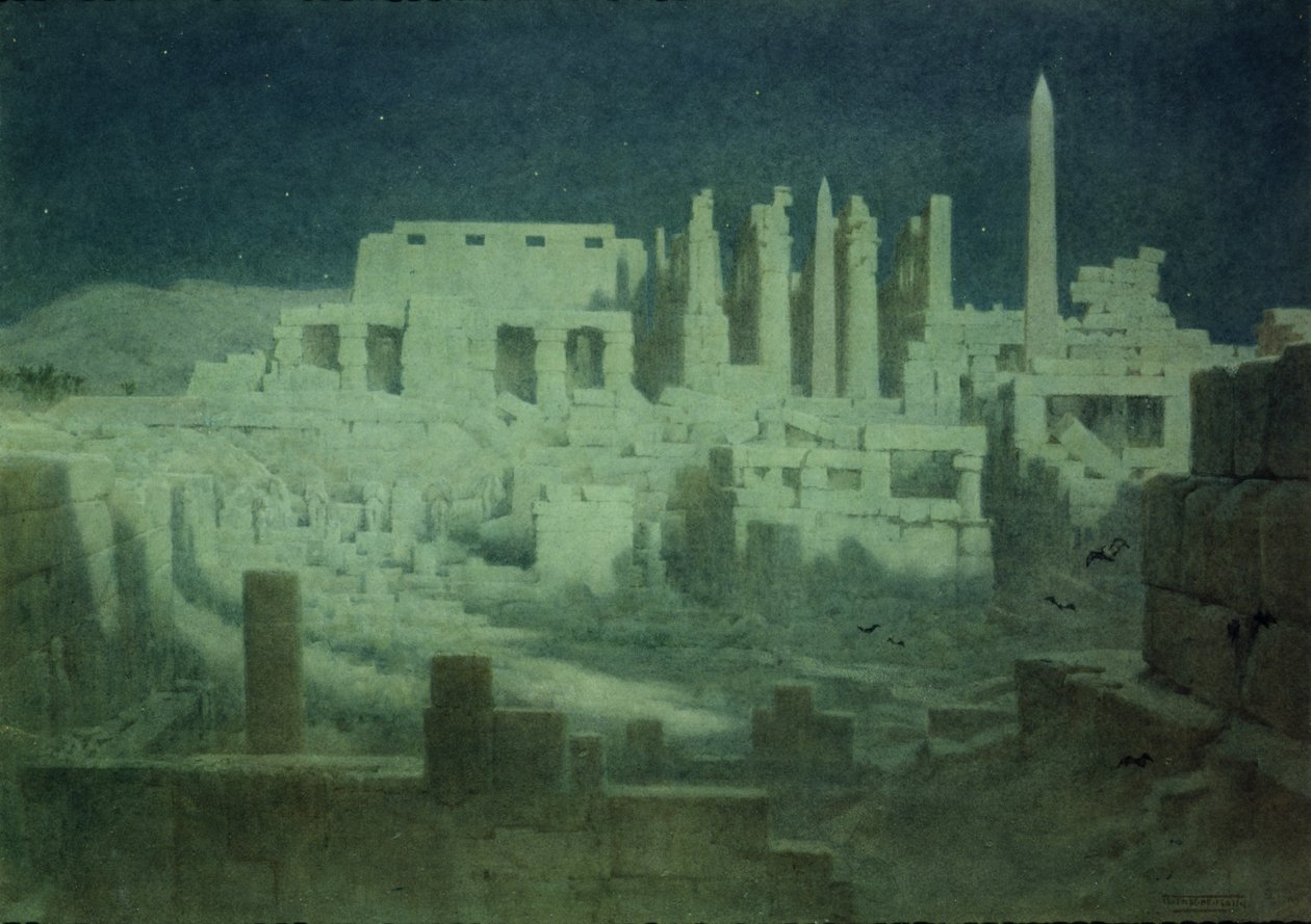 Maanlicht bij Karnak door Robert George Talbot Kelly